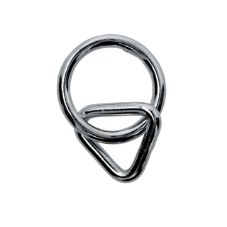 RING W/ TRIANGLE SMALL NP/BRASS  3/4" x 11/8"