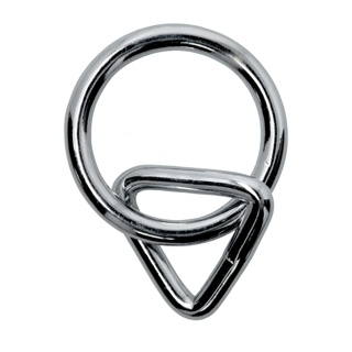 RING W/ TRIANGLE LARGE NP/BRASS  1" x 11/2"